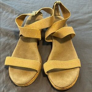 CHARLESTON SHOE CO. Tan Sandals with Crossover Straps